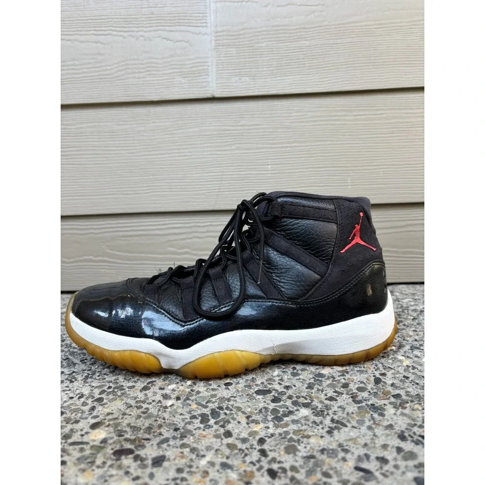 Jordan 11 Retro 72-10 Black Gym Red White 378037-002 Mens Basketball Shoes
